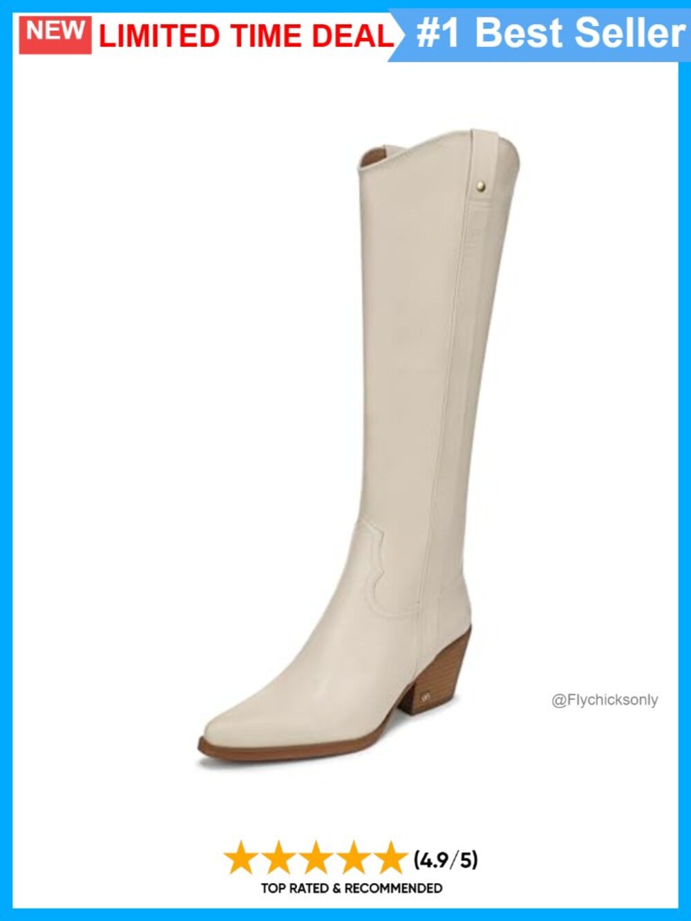 Western Tall Knee-High Leather Boots Pointed Toe Cuban Heel Zip